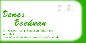 denes beckman business card